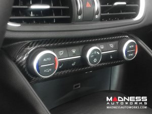 Alfa Romeo Giulia Air Conditioning Dash Bezel - Carbon Fiber - Pre '20 - RHD